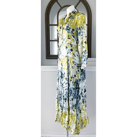 Falguni Shane Peacock Yellow Divine Long Maxi Dress, NWT, Size M - Picture 6 of 16